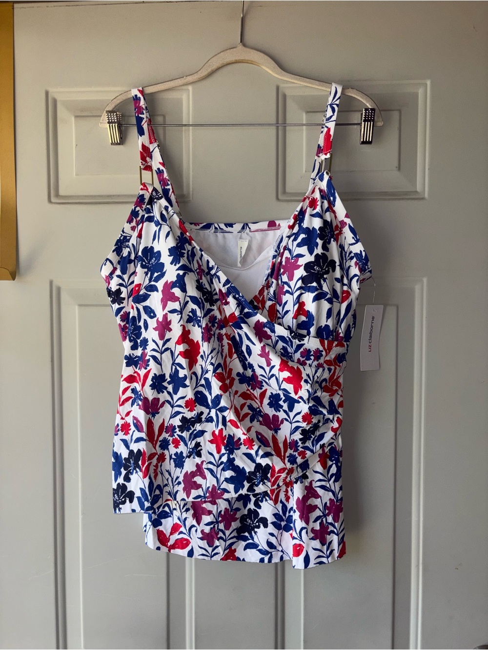 Liz Claiborne multi floral tankini top size 22W